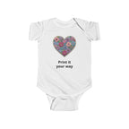 Floral Heart Personalized Baby Onesie for Infants