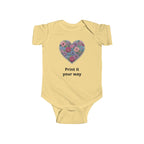Floral Heart Personalized Baby Onesie for Infants