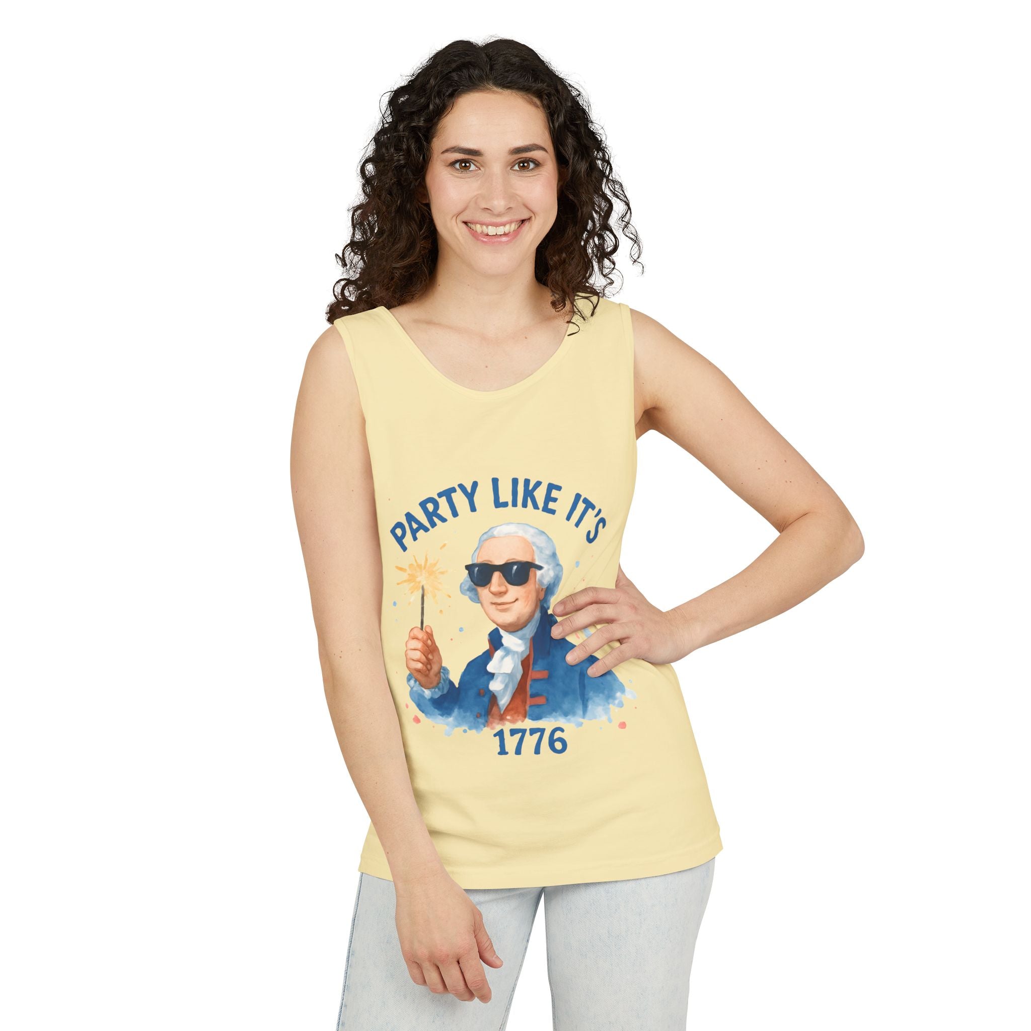 Party Like It's 1776 Tank Top — Patriotic George Washington Graphic