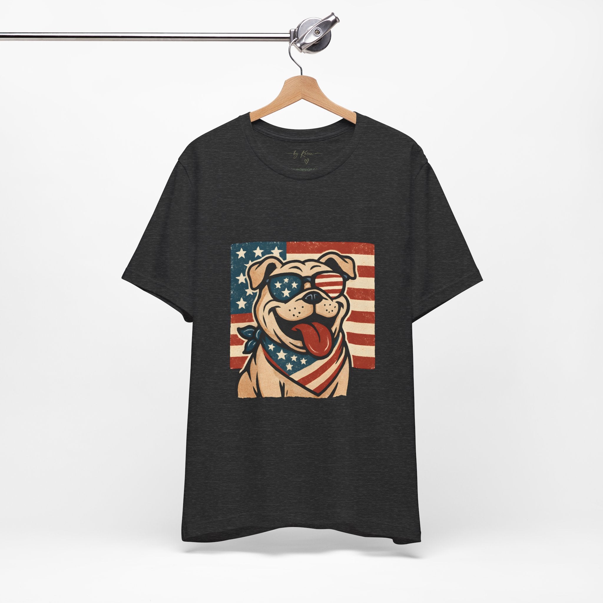 Dog's are Patriotic Too (American Flag, Funny 4th of July Shirt)