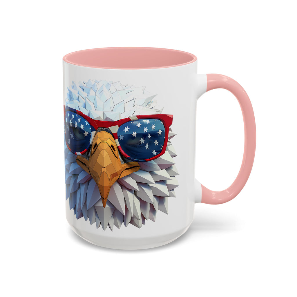 Patriotic Eagle Coffee Mug with American Flag Sunglasses