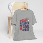 Stars Stripes & 250 Vibes T-Shirt | 250th Anniversary 4th of July Patriotic Tee