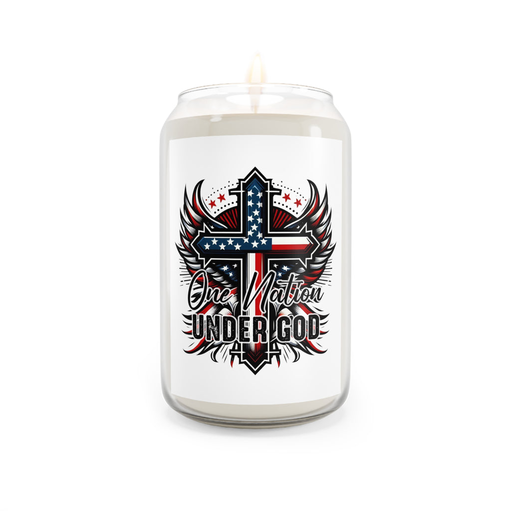 Patriotic Cross Soy Candle - One Nation Under God Scent