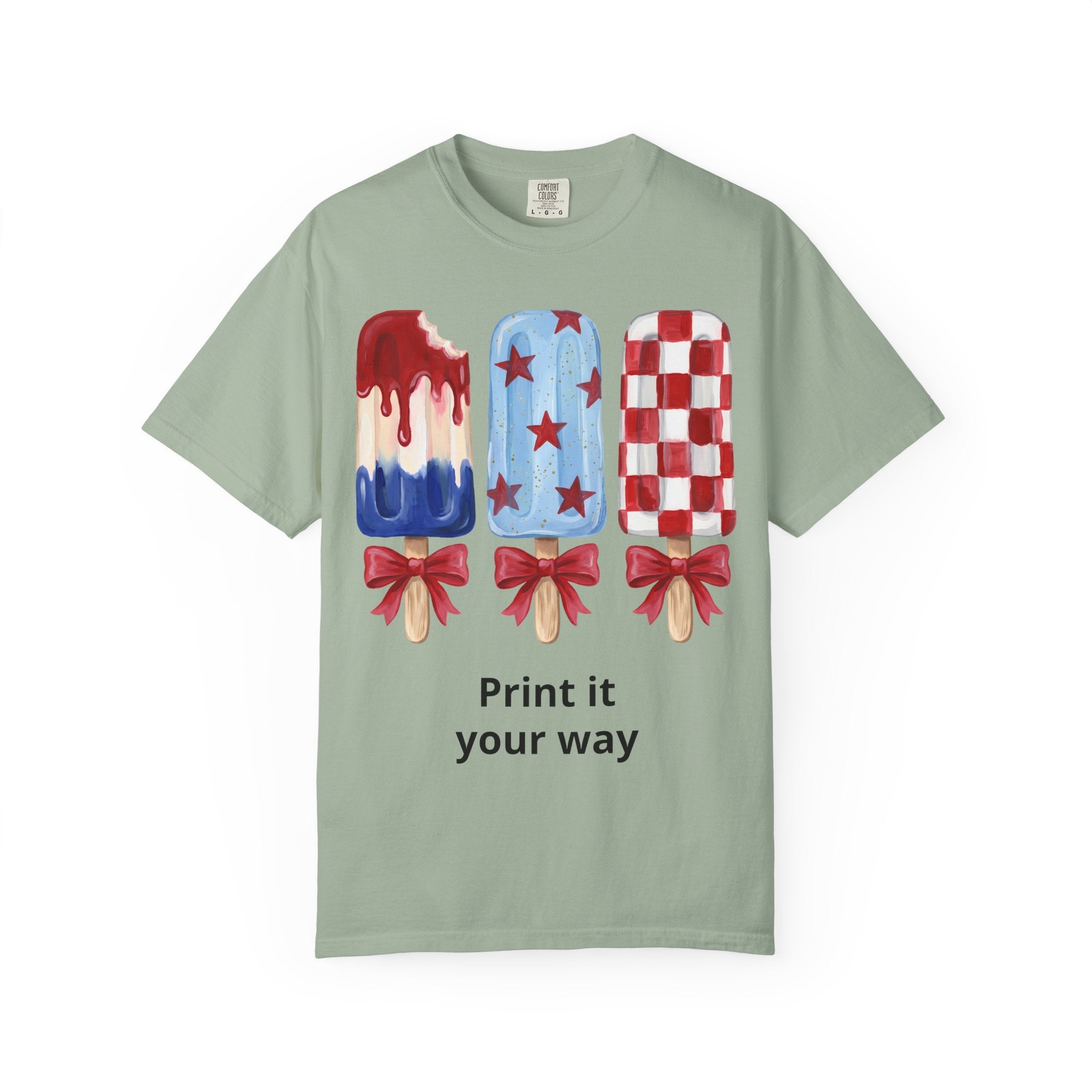 Patriotic Popsicle T-Shirt — Red, White & Blue Fourth of July Tee