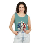 50 Years American Flag Castle Tank Top for Celebratory Wear
