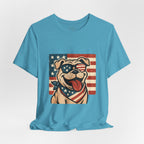 Dog's are Patriotic Too (American Flag, Funny 4th of July Shirt)