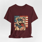 Dog's are Patriotic Too (American Flag, Funny 4th of July Shirt)