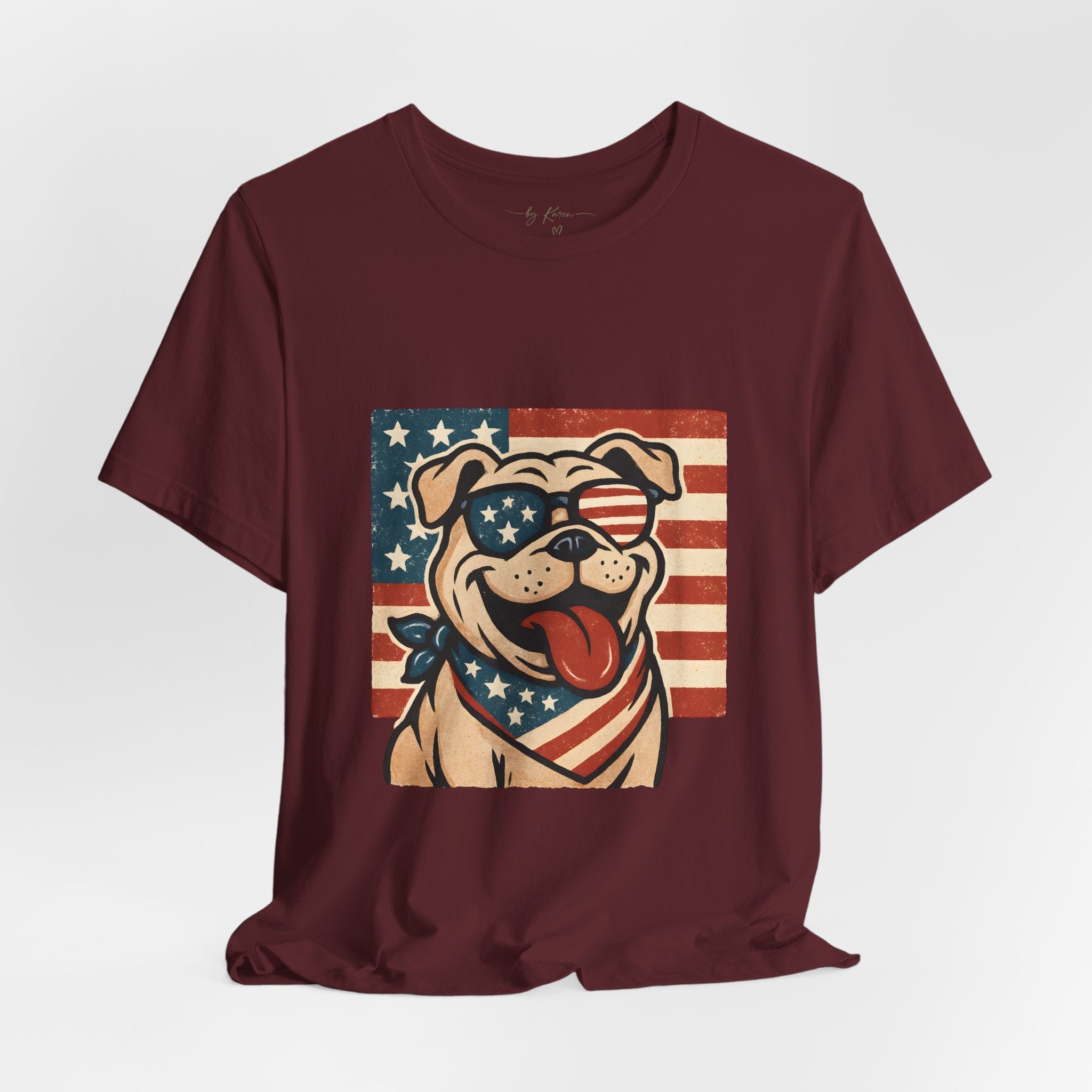 Dog's are Patriotic Too (American Flag, Funny 4th of July Shirt)
