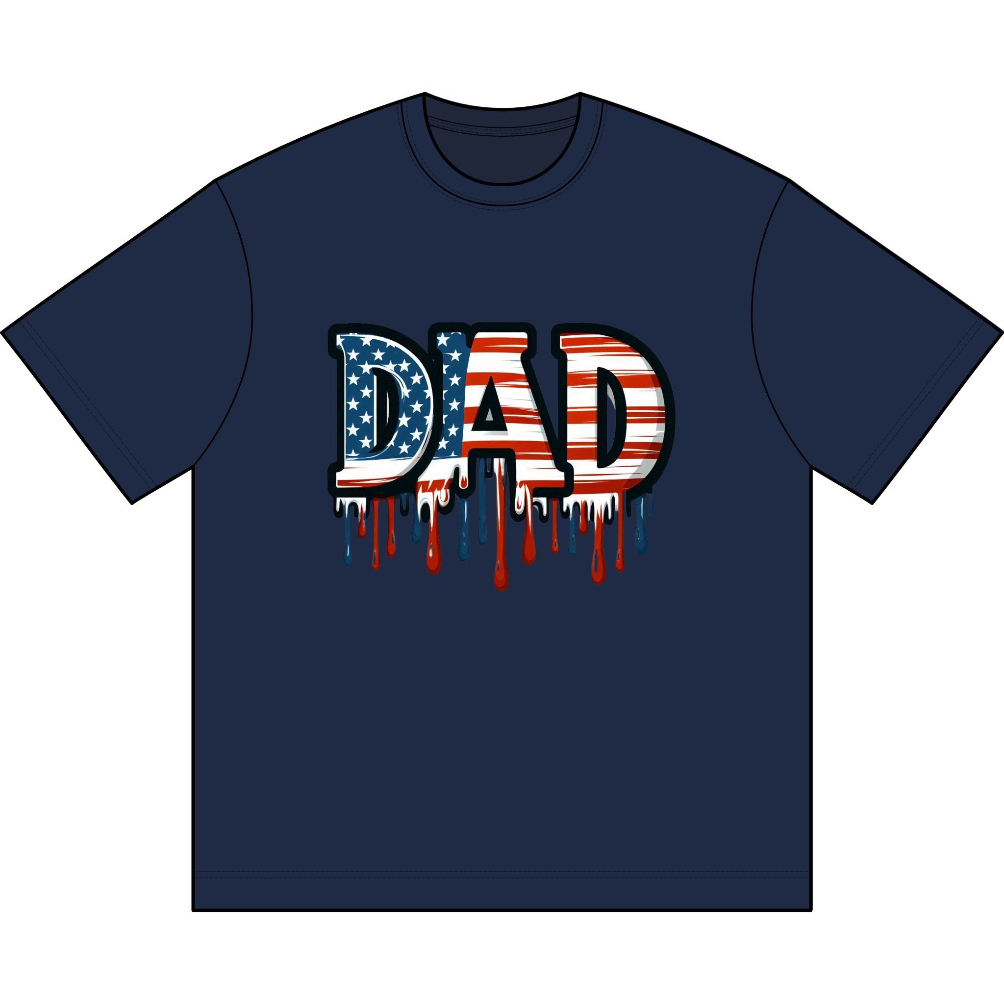 Patriotic DAD Drip T-Shirt - American Flag Tee