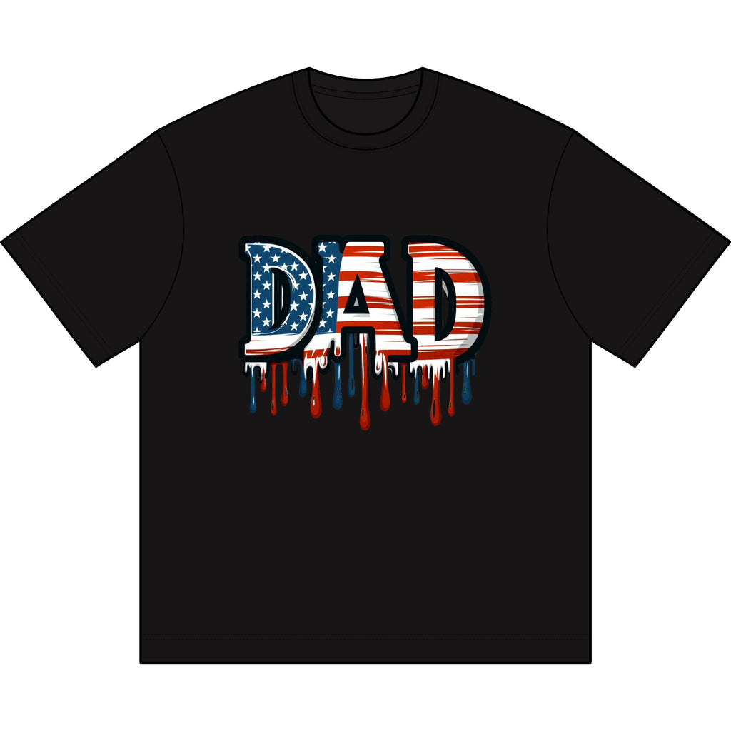 Patriotic DAD Drip T-Shirt - American Flag Tee