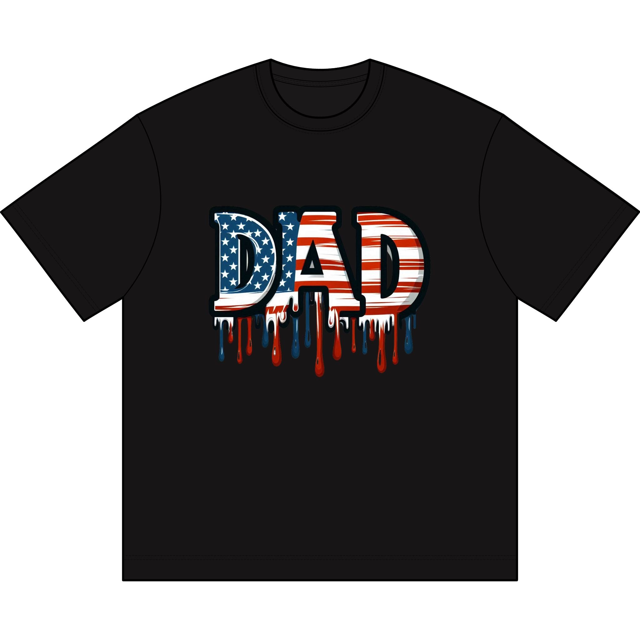 Patriotic DAD Drip T-Shirt - American Flag Tee