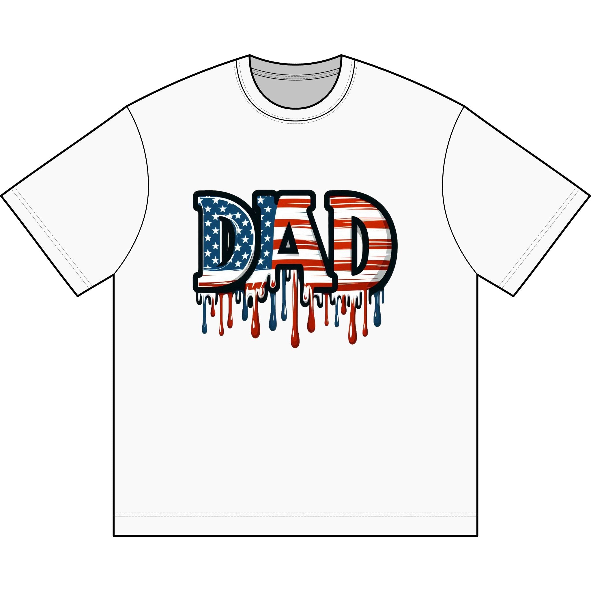Patriotic DAD Drip T-Shirt - American Flag Tee