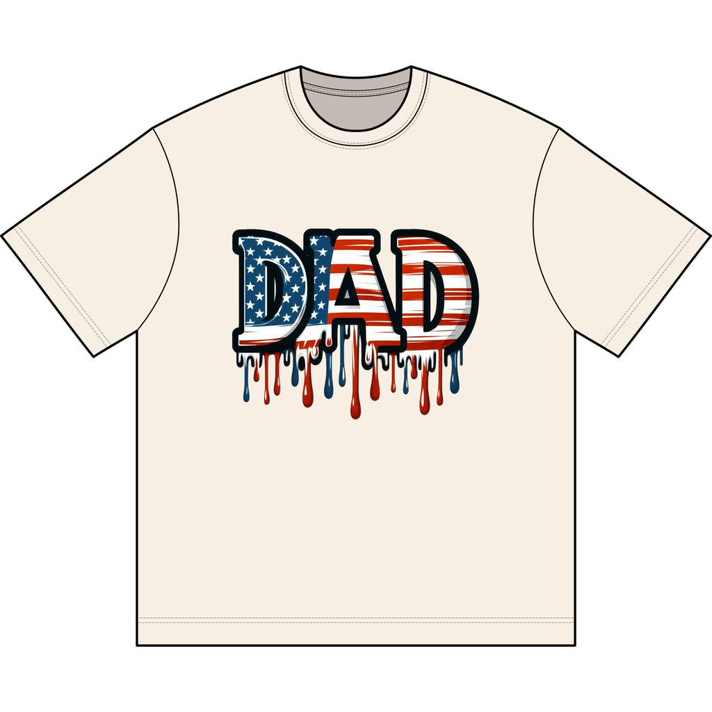 Patriotic DAD Drip T-Shirt - American Flag Tee