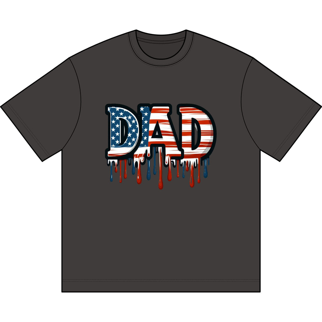 Patriotic DAD Drip T-Shirt - American Flag Tee