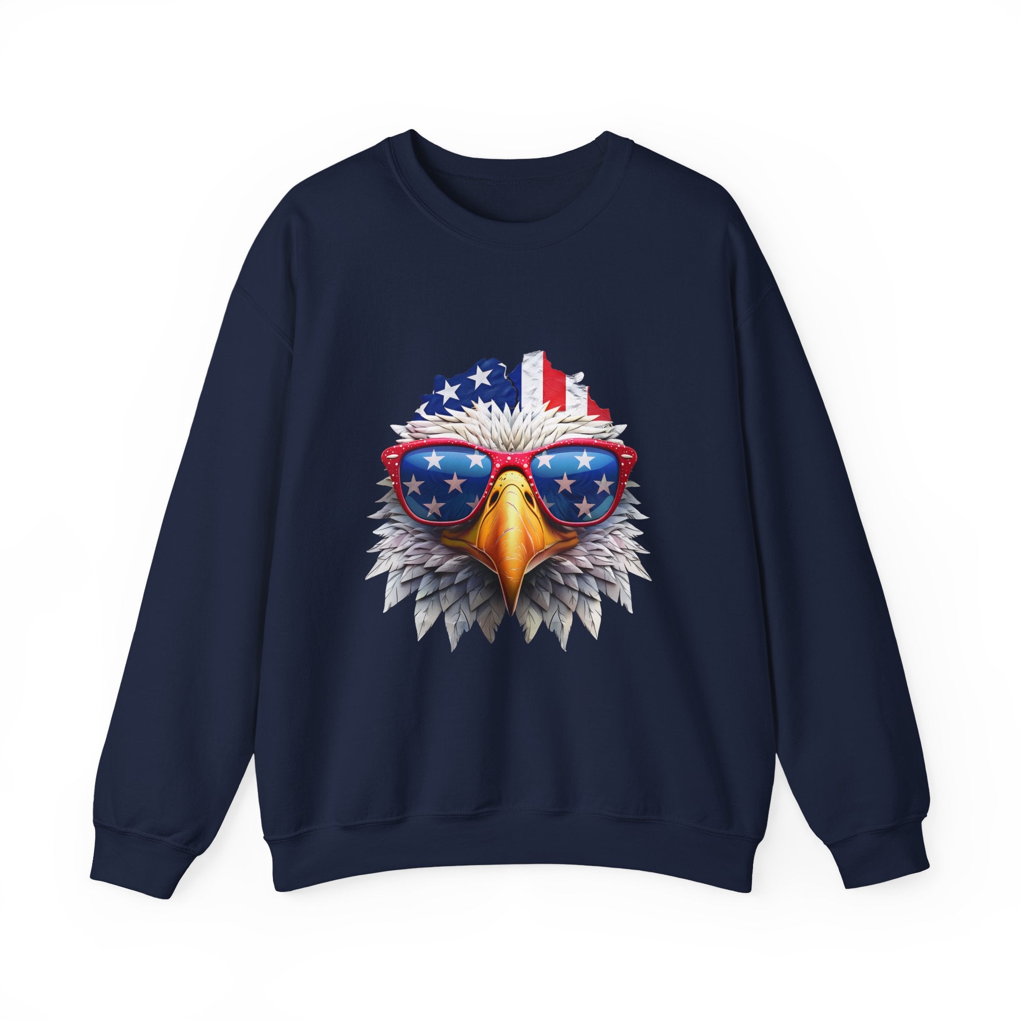 Eagle American Flag Sunglasses Crewneck Sweatshirt