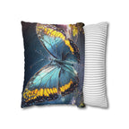 Blue and Yellow Butterfly Decorative Pillow Cover
