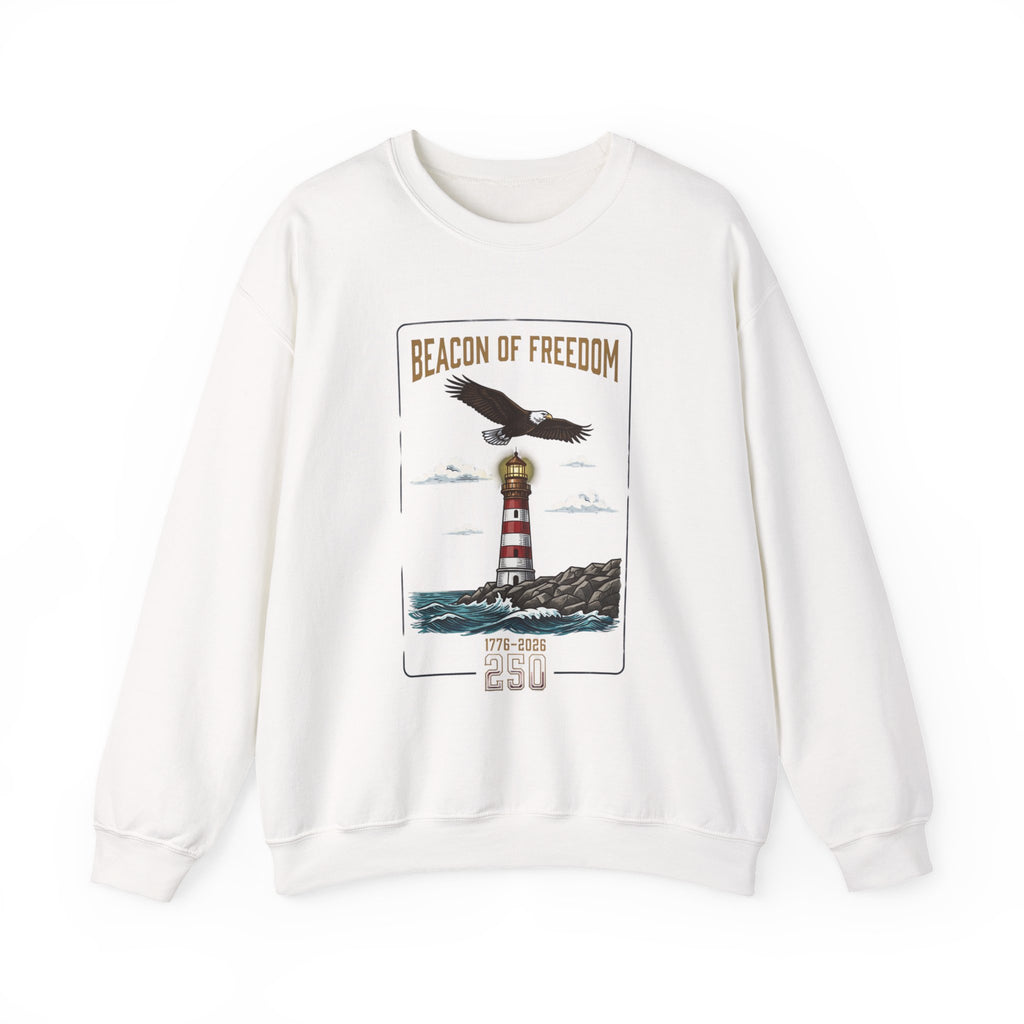 Beacon of Freedom Lighthouse Sweatshirt | 250th 4th of July Patriotic Milestone