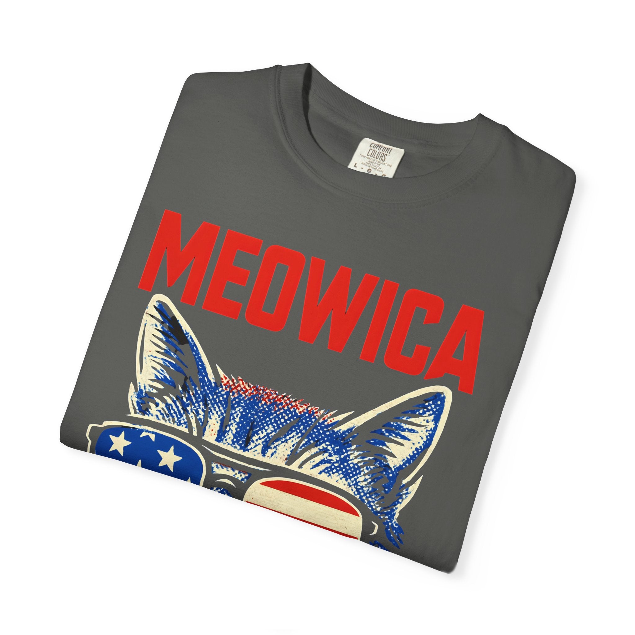 Meowica Cat T-Shirt — Patriotic American Flag Sunglasses Tee