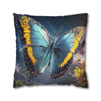 Blue and Yellow Butterfly Decorative Pillow Cover