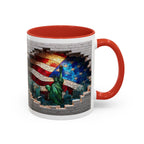 American Flag & Statue of Liberty Accent Coffee Mug – Patriotic USA Ceramic Mug