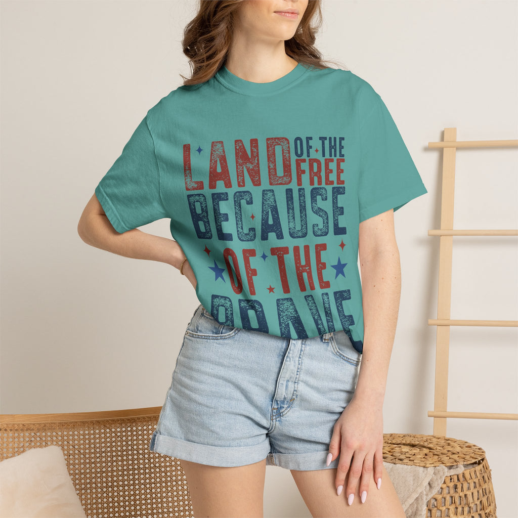 Patriotic T-Shirt: Land of the Free Because of the Brave