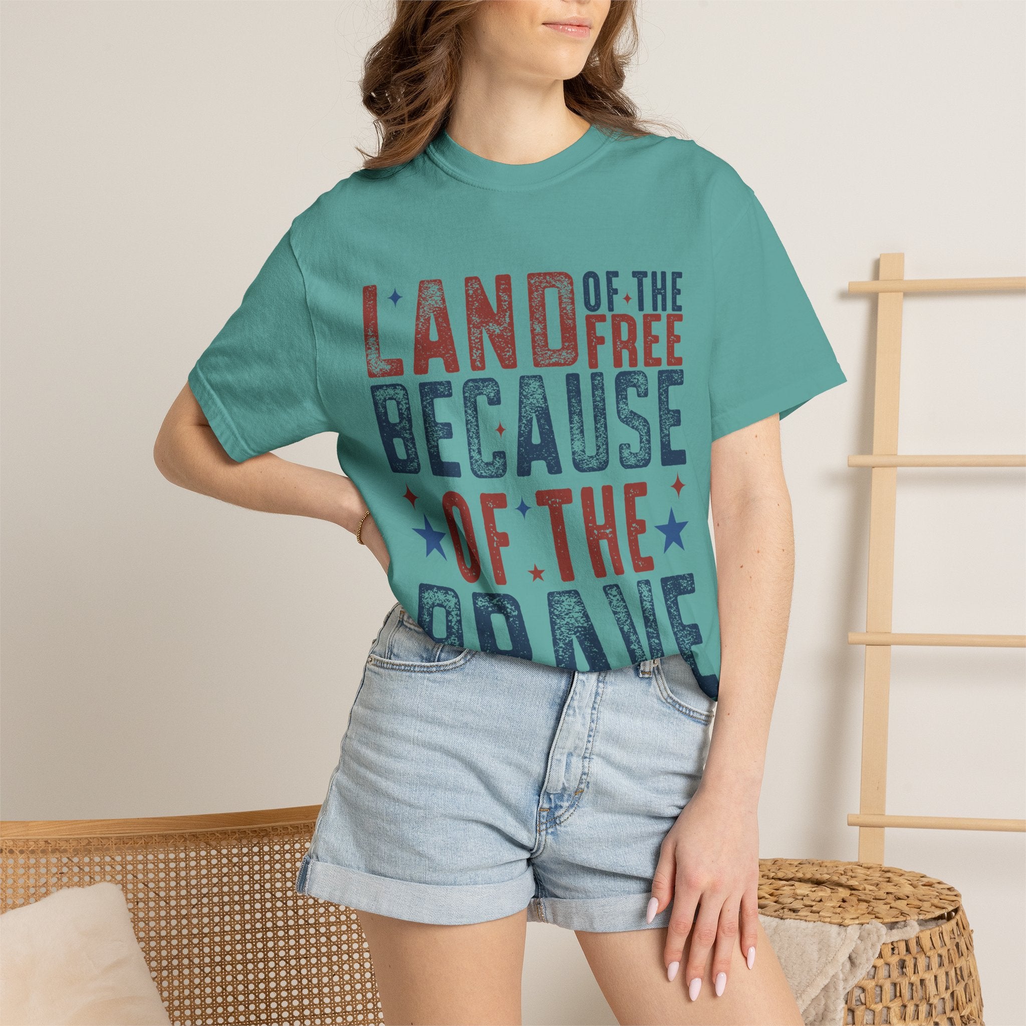 Patriotic T-Shirt: Land of the Free Because of the Brave