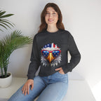 Eagle American Flag Sunglasses Crewneck Sweatshirt