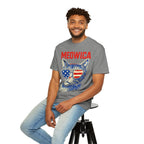 Meowica Cat T-Shirt — Patriotic American Flag Sunglasses Tee