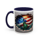 American Flag & Statue of Liberty Accent Coffee Mug – Patriotic USA Ceramic Mug
