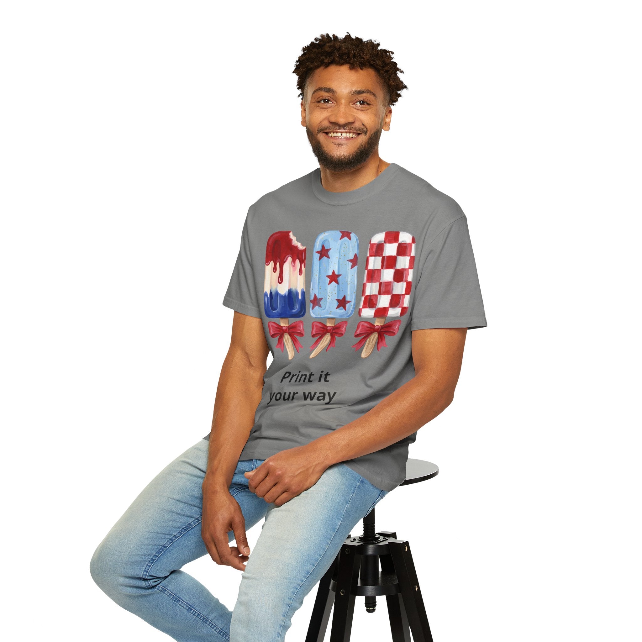 Patriotic Popsicle T-Shirt — Red, White & Blue Fourth of July Tee