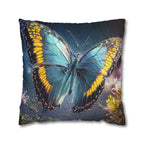 Blue and Yellow Butterfly Decorative Pillow Cover