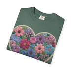 Floral Heart T-Shirt — Colorful Bouquet Heart Graphic (Print It Your Way)