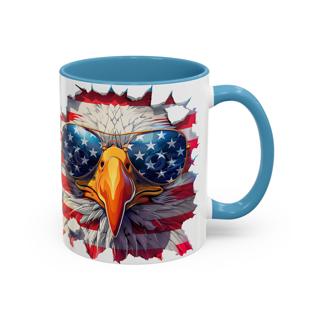 American Bald Eagle Accent Coffee Mug with Stars & Stripes