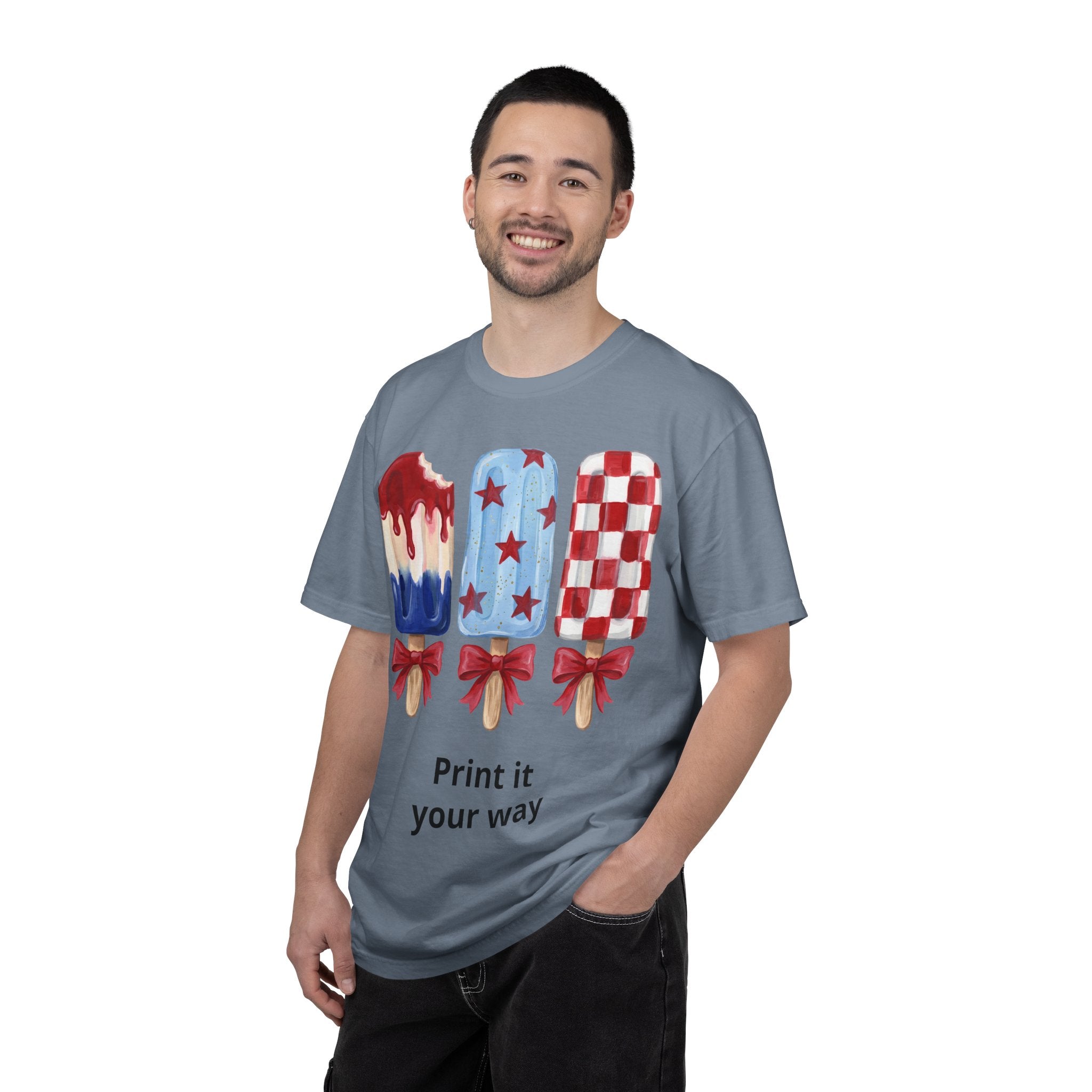 Patriotic Popsicle T-Shirt — Red, White & Blue Fourth of July Tee