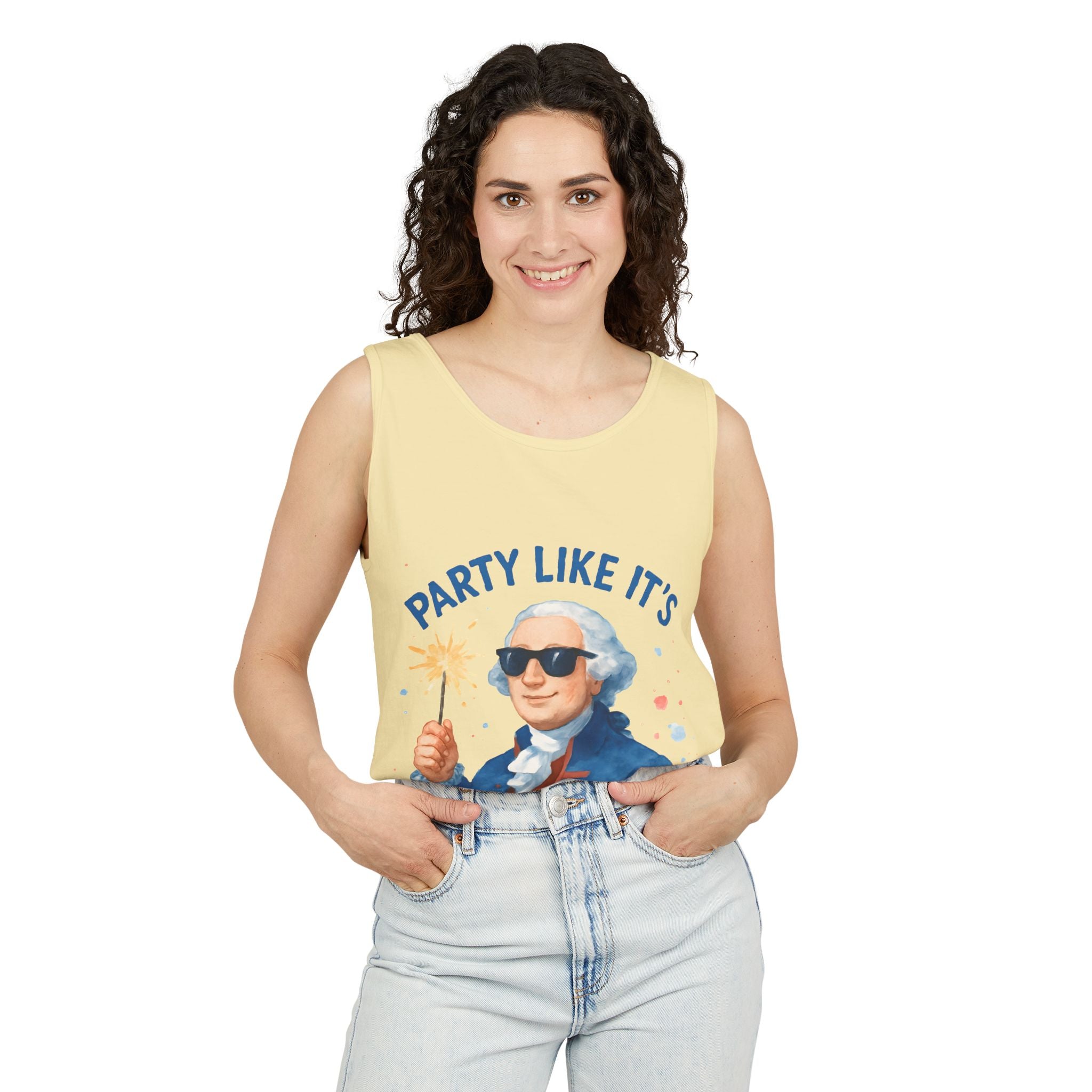Party Like It's 1776 Tank Top — Patriotic George Washington Graphic