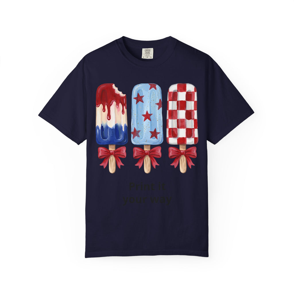 Patriotic Popsicle T-Shirt — Red, White & Blue Fourth of July Tee