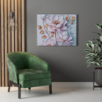 Floral Lotus Stretched Canvas Wall Art — Pastel Bloom Decorative Canvas