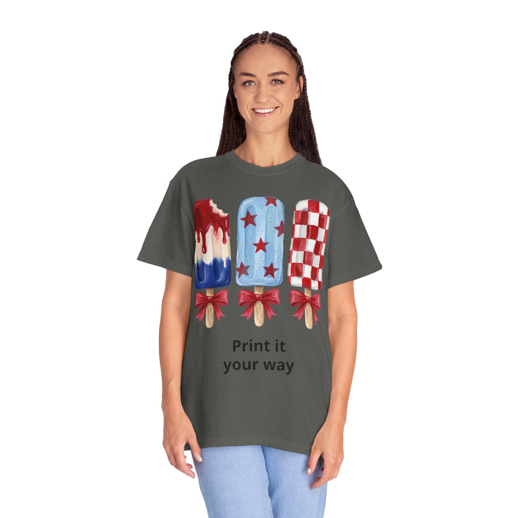 Patriotic Popsicle T-Shirt — Red, White & Blue Fourth of July Tee