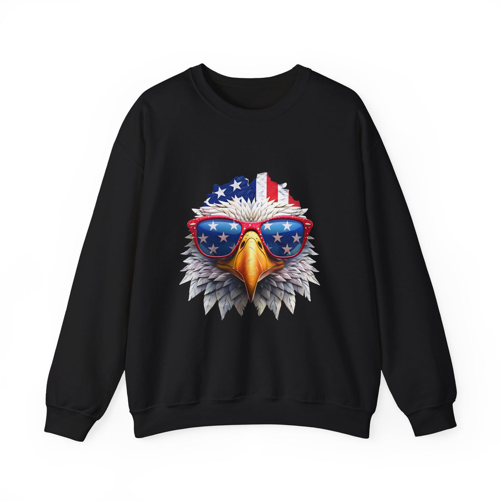 Eagle American Flag Sunglasses Crewneck Sweatshirt
