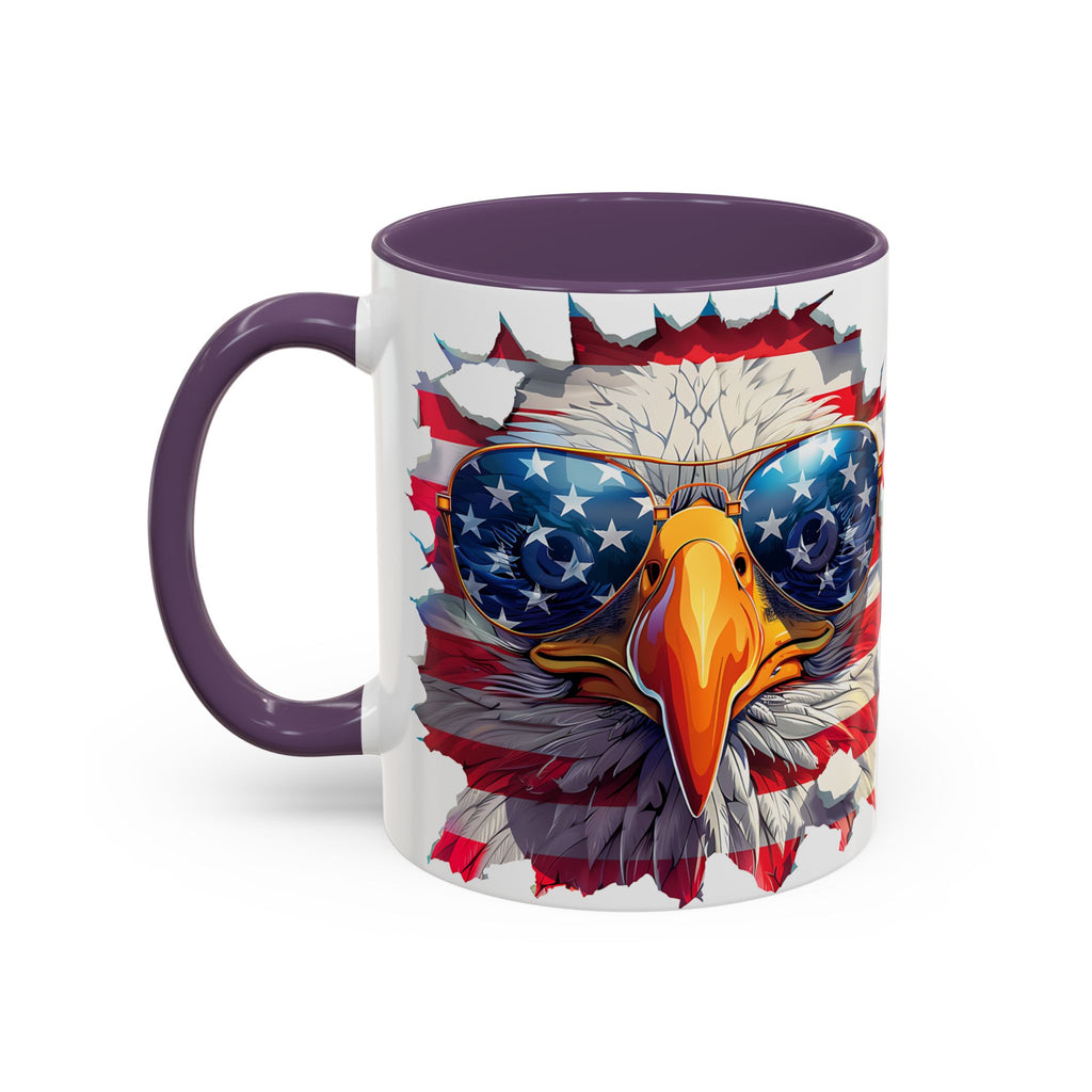 American Bald Eagle Accent Coffee Mug with Stars & Stripes