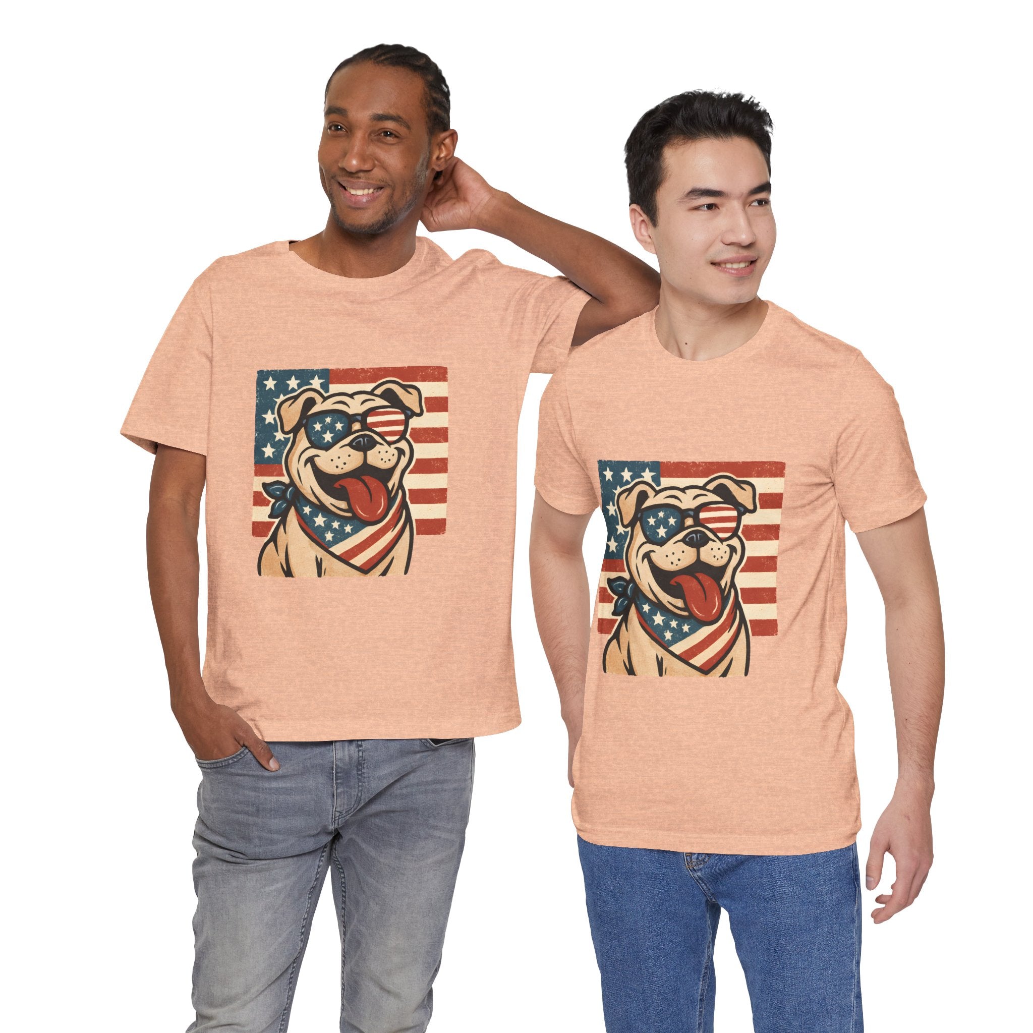 Dog's are Patriotic Too (American Flag, Funny 4th of July Shirt)