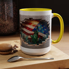 American Flag & Statue of Liberty Accent Coffee Mug – Patriotic USA Ceramic Mug