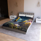 Butterfly Garden Duvet Cover - Blue & Yellow Microfiber Bedding