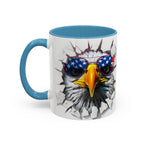 American Eagle Coffee Mug with USA Flag Accent Design