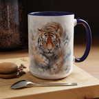 Tiger Watercolor Accent Coffee Mug – Artistic Wildlife Ceramic Mug (11/15oz)