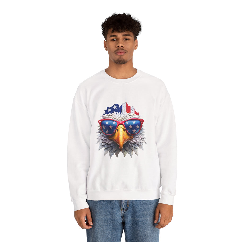 Eagle American Flag Sunglasses Crewneck Sweatshirt