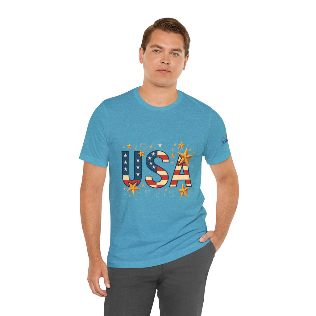 USA Flag Stars T-Shirt — Patriotic American Independence Day Tee