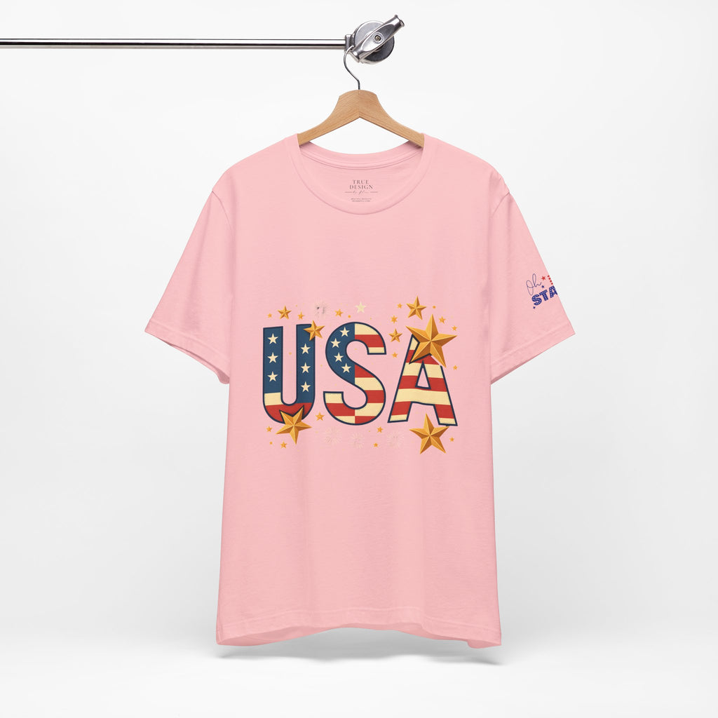 USA Flag Stars T-Shirt — Patriotic American Independence Day Tee
