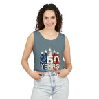 50 Years American Flag Castle Tank Top for Celebratory Wear