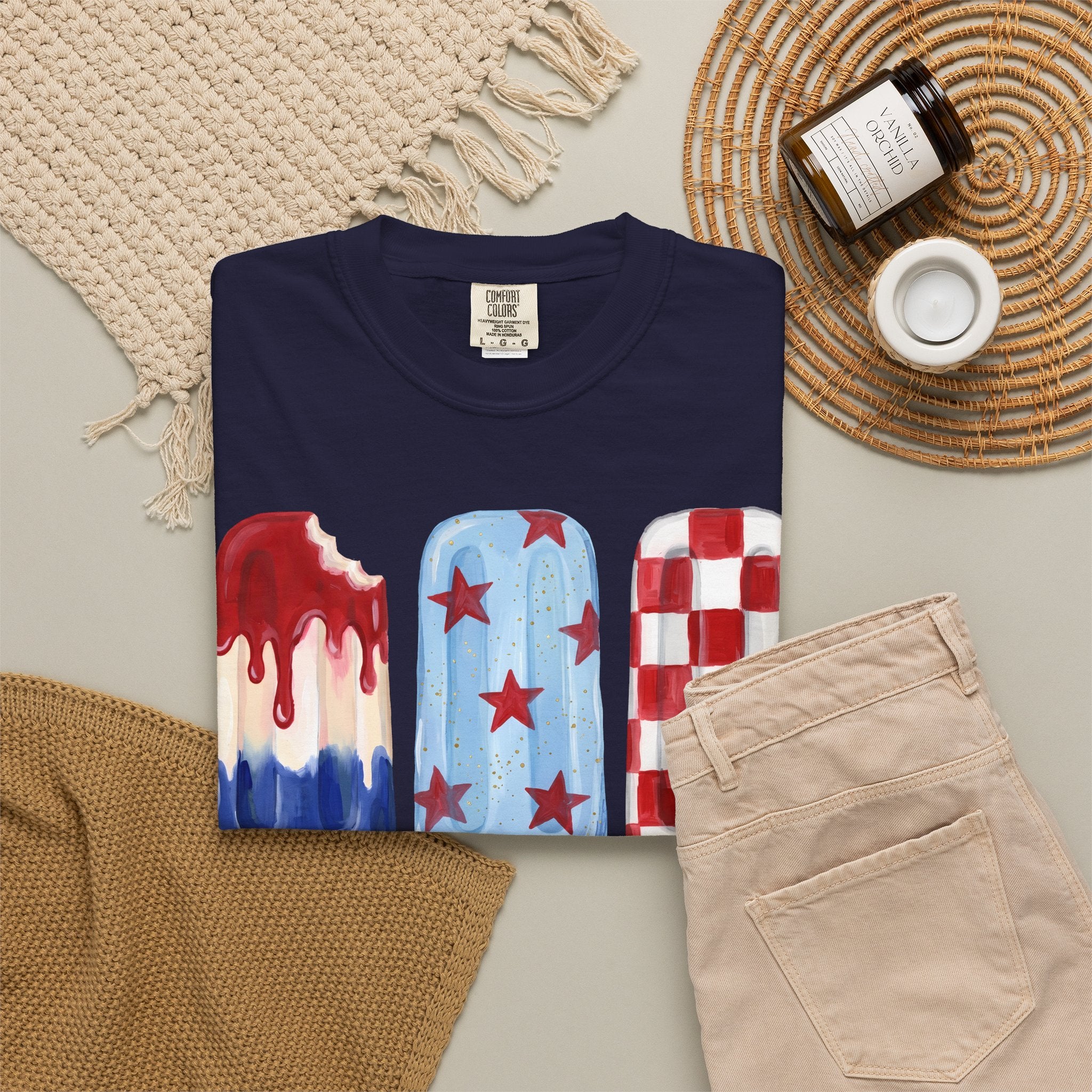Patriotic Popsicle T-Shirt — Red, White & Blue Fourth of July Tee